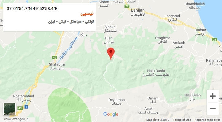 روستای نیسپی بر روی نقشه