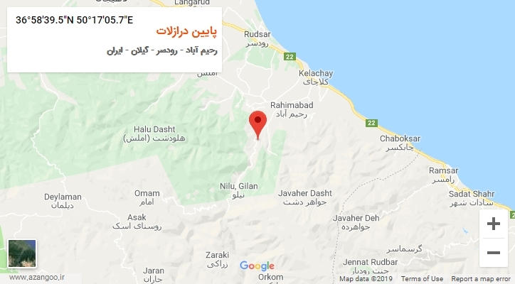 روستای پایین درازلات بر روی نقشه