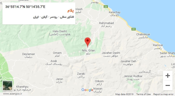 روستای پلام بر روی نقشه