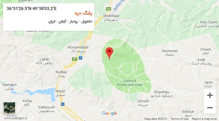 روستای پلنگ دره بر روی نقشه