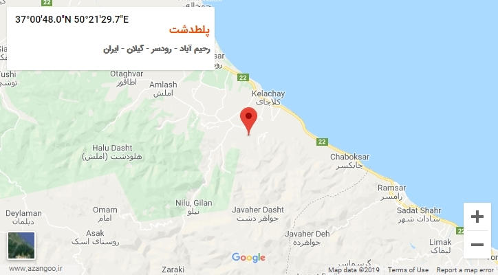 روستای پلطدشت بر روی نقشه