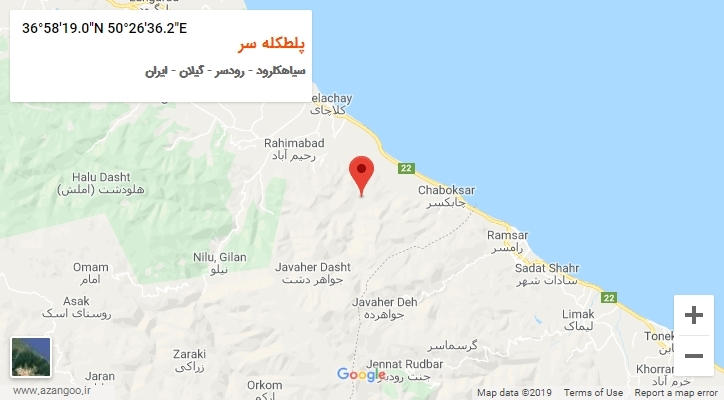 روستای پلطکله سر بر روی نقشه