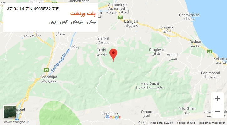 روستای پلت وردشت بر روی نقشه