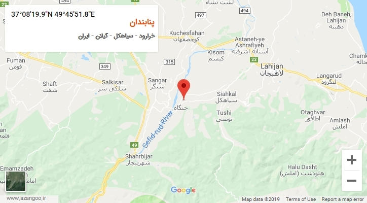 روستای پنابندان بر روی نقشه