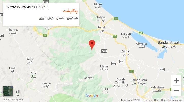 روستای پنگاپشت بر روی نقشه