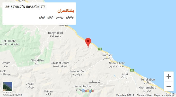 روستای پشتانسران بر روی نقشه