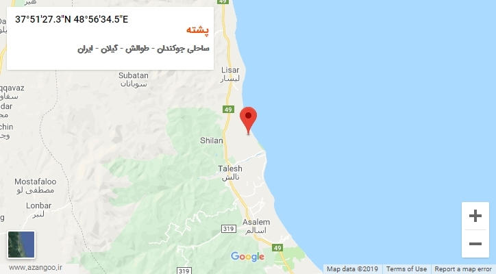 روستای پشته بر روی نقشه