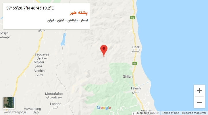 روستای پشته هیر بر روی نقشه