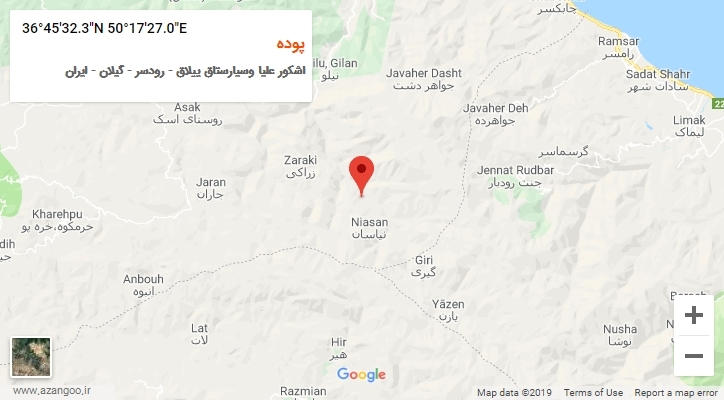 روستای پوده بر روی نقشه