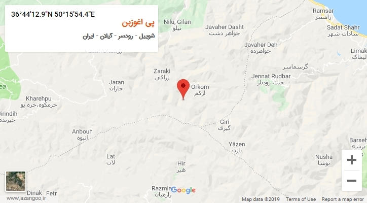 روستای پی اغوزبن بر روی نقشه