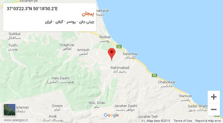 روستای پیجان بر روی نقشه