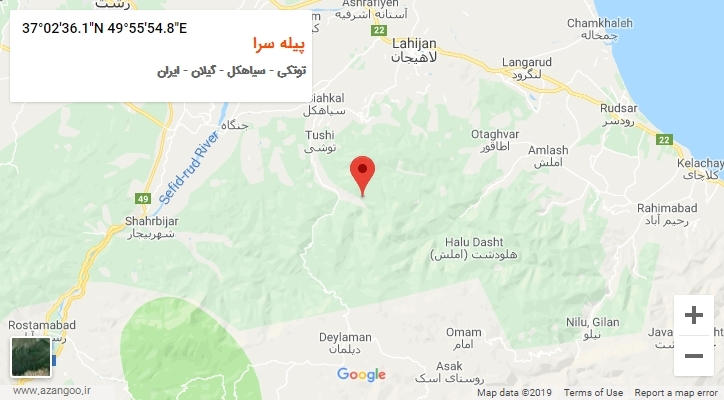 روستای پیله سرا بر روی نقشه