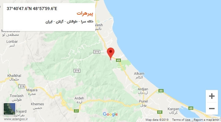 روستای پیرهرات بر روی نقشه