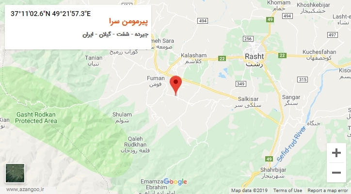 روستای پیرمومن سرا بر روی نقشه
