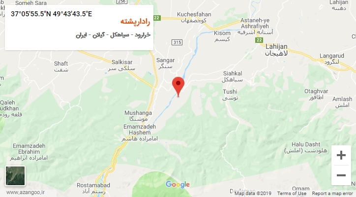 روستای رادارپشته بر روی نقشه