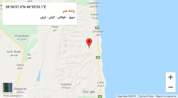 روستای رنده سر بر روی نقشه