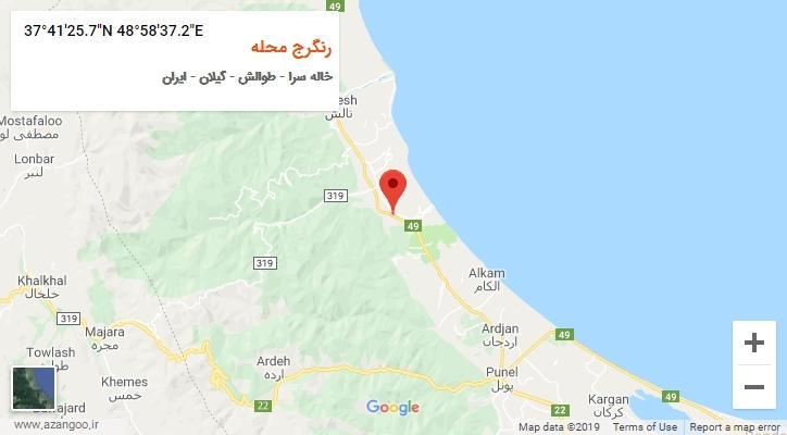 روستای رنگرج محله بر روی نقشه