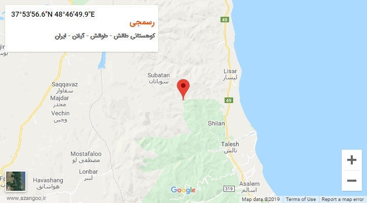 روستای رسمجی بر روی نقشه