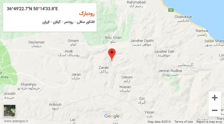 روستای رودبارک بر روی نقشه