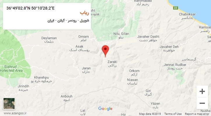 روستای ریاب بر روی نقشه