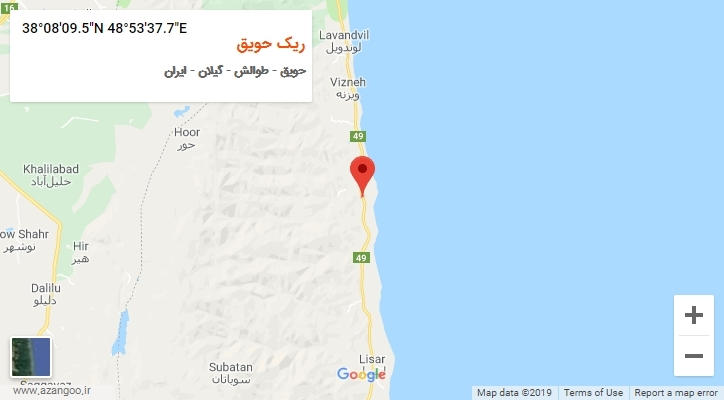 روستای ریک حویق بر روی نقشه