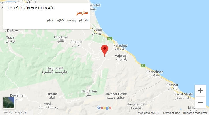 روستای سارسر بر روی نقشه