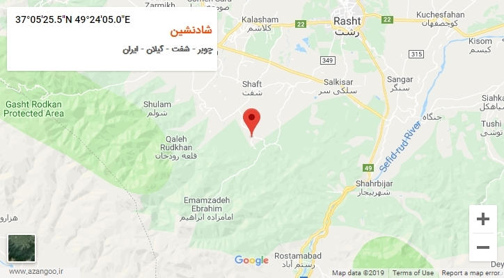 روستای شادنشین بر روی نقشه