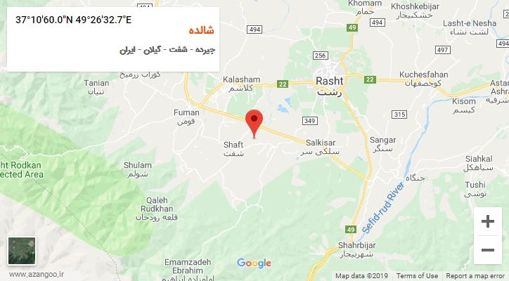 روستای شالده بر روی نقشه