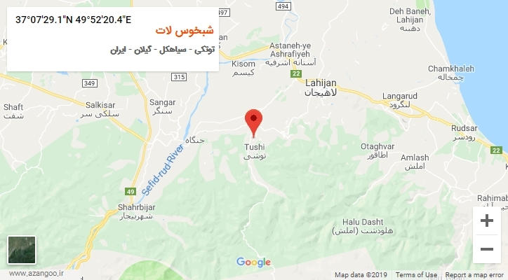 روستای شبخوس لات بر روی نقشه