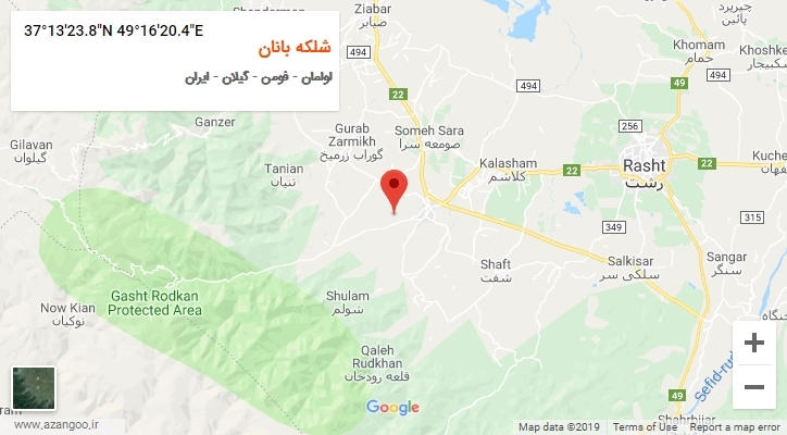 روستای شلکه بانان بر روی نقشه