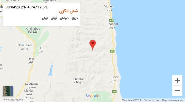 روستای شش انگژی بر روی نقشه