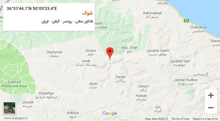 روستای شوک بر روی نقشه