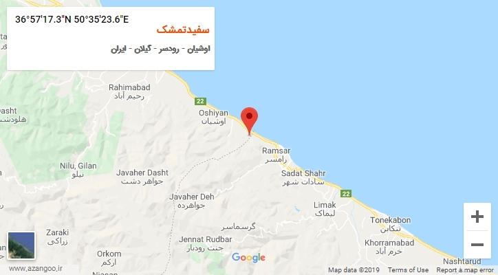 روستای سفیدتمشک بر روی نقشه