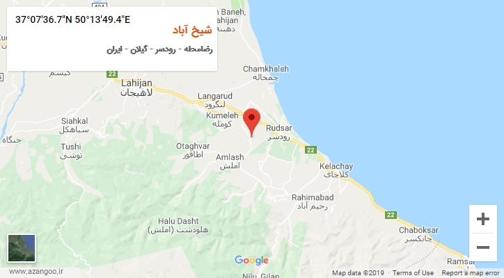 روستای شیخ آباد بر روی نقشه