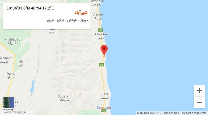 روستای شیرآباد بر روی نقشه