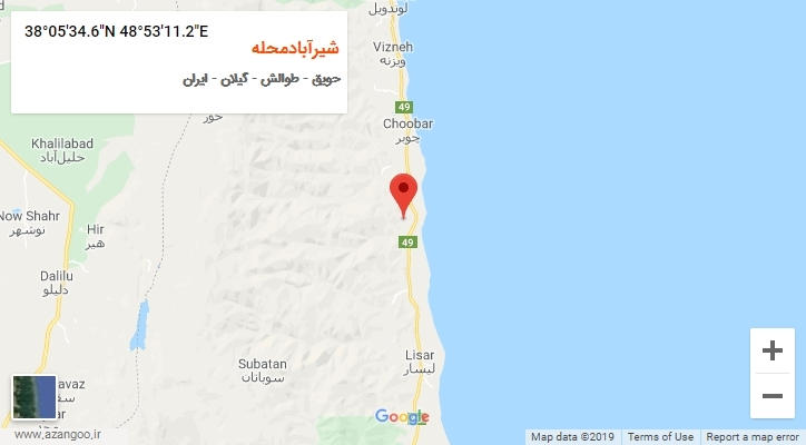 روستای شیرآبادمحله بر روی نقشه