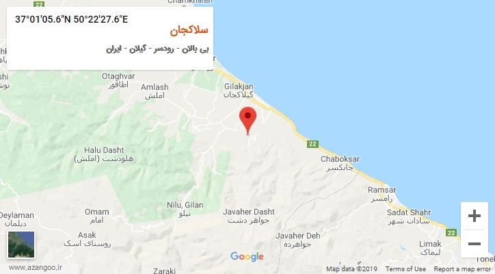 روستای سلاکجان بر روی نقشه