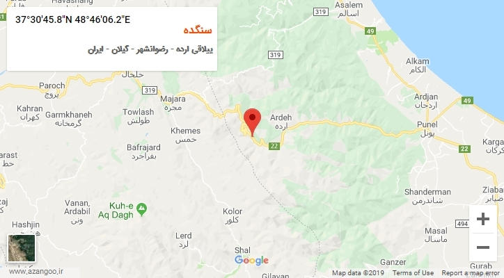 روستای سنگده بر روی نقشه