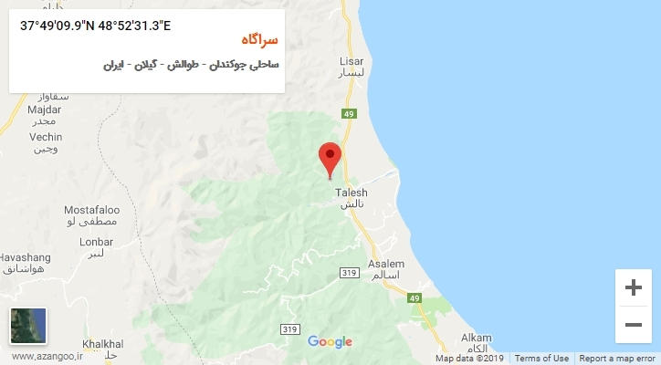 روستای سراگاه بر روی نقشه