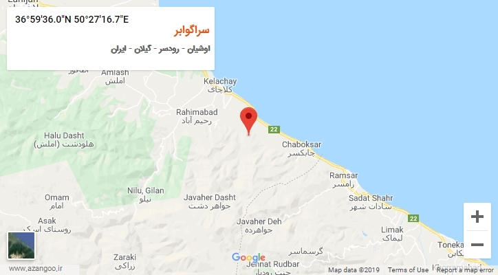 روستای سراگوابر بر روی نقشه