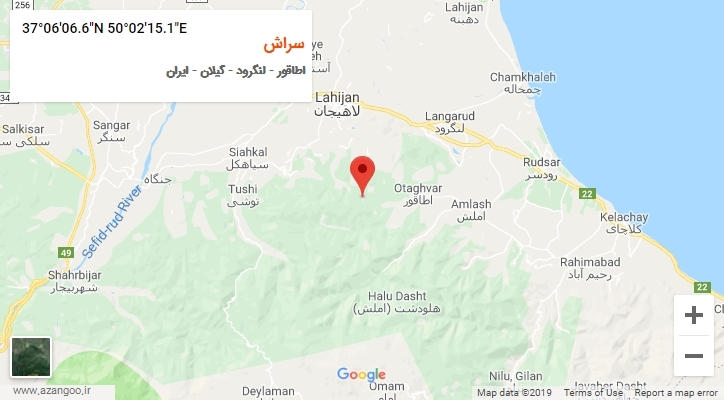 روستای سراش بر روی نقشه