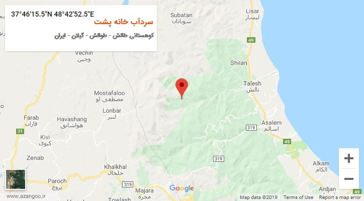 روستای سردآب خانه پشت بر روی نقشه