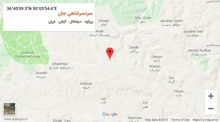 روستای سردسرشاهی جان بر روی نقشه