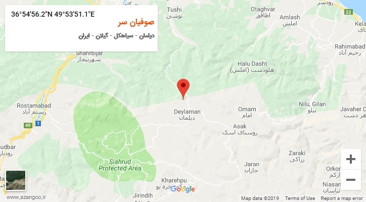 روستای صوفیان سر بر روی نقشه