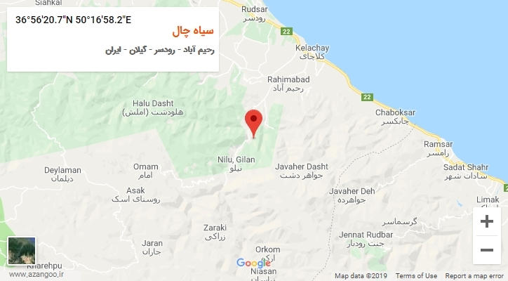 روستای سیاه چال بر روی نقشه