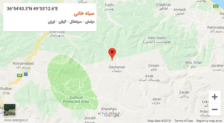 روستای سیاه خانی بر روی نقشه