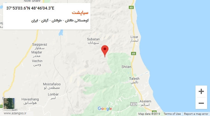 روستای سیاپشت بر روی نقشه