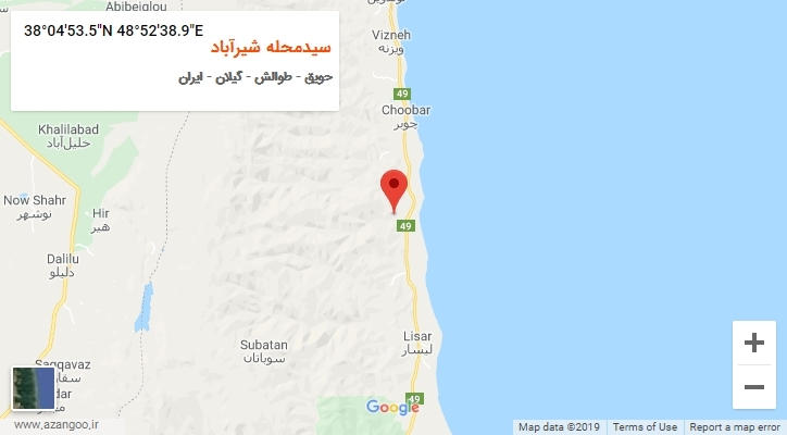 روستای سیدمحله شیرآباد بر روی نقشه