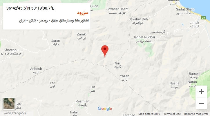 روستای سزرود بر روی نقشه