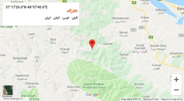 روستای تالارگاه بر روی نقشه